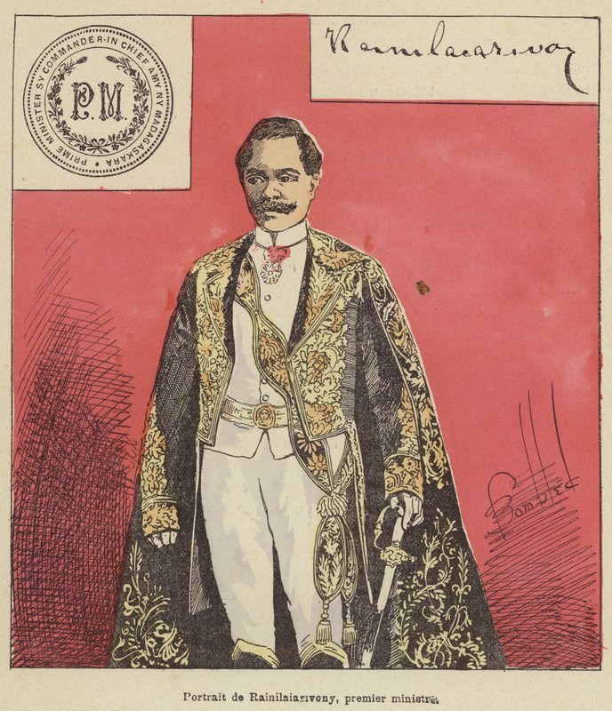 Rainilaiarivony miniszterelnök portréja alkotó: after Louis Charles Bombled