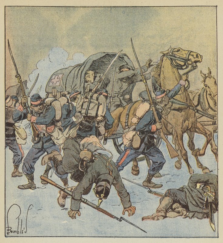 Egy porosz mentőautó elfogása a március 43-i társaságtól alkotó: after Louis Charles Bombled