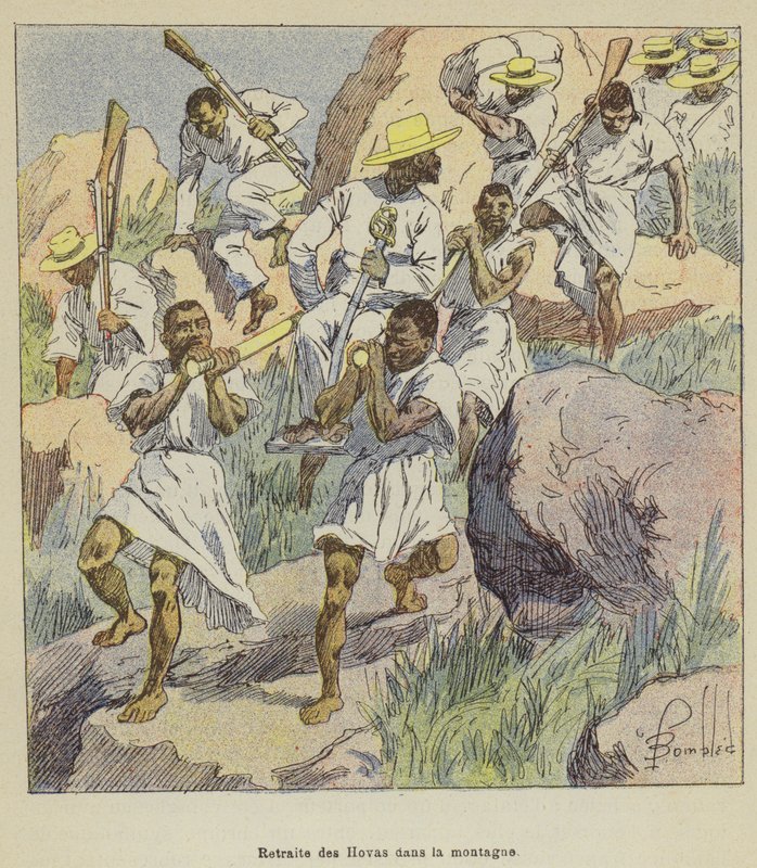 Hovák visszavonulása a hegyekben alkotó: after Louis Charles Bombled