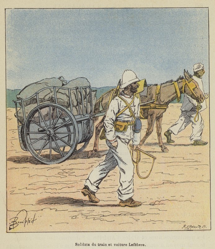 Katonák a Lefebvre vonatból és autóból alkotó: after Louis Charles Bombled