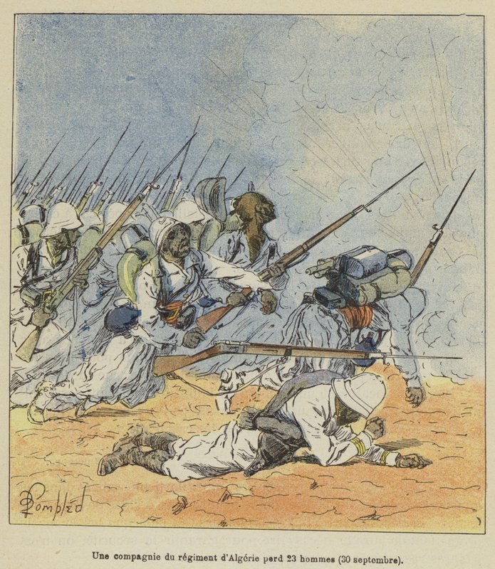 Az algériai ezred egyik százada 23 embert veszít, szeptember 30 alkotó: after Louis Charles Bombled