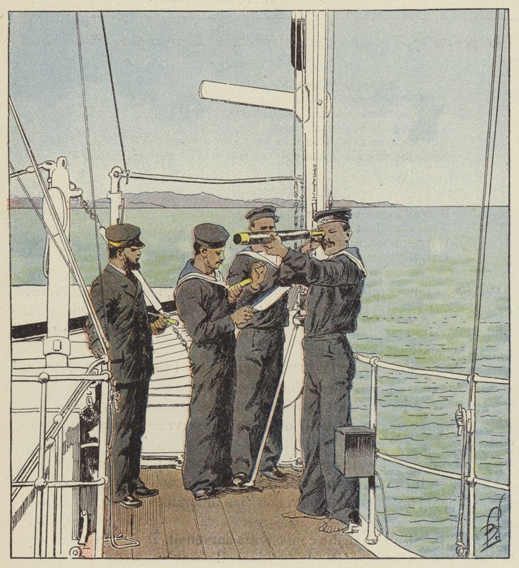 Japán kilátók figyelik a Port-Arthur flottát alkotó: after Louis Charles Bombled