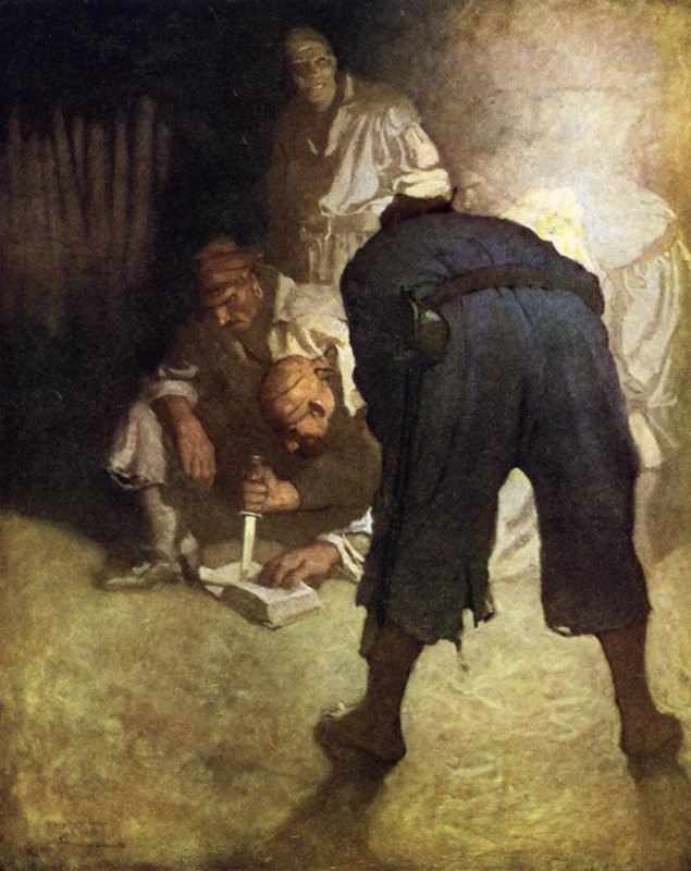 A Treasure Island illusztrációja alkotó: after Newell Convers Wyeth
