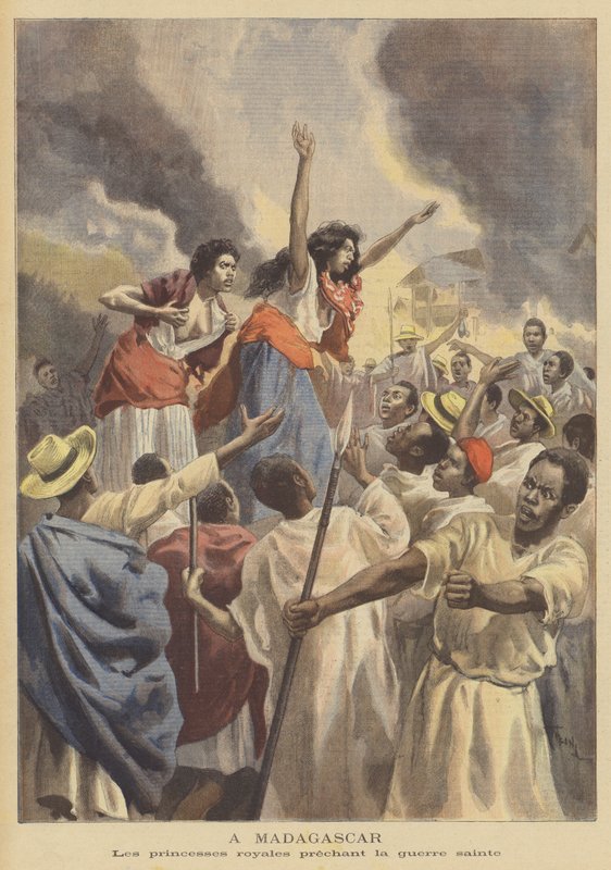 A királyi hercegnők szent háborút hirdetnek Madagaszkáron alkotó: after Oswaldo Tofani