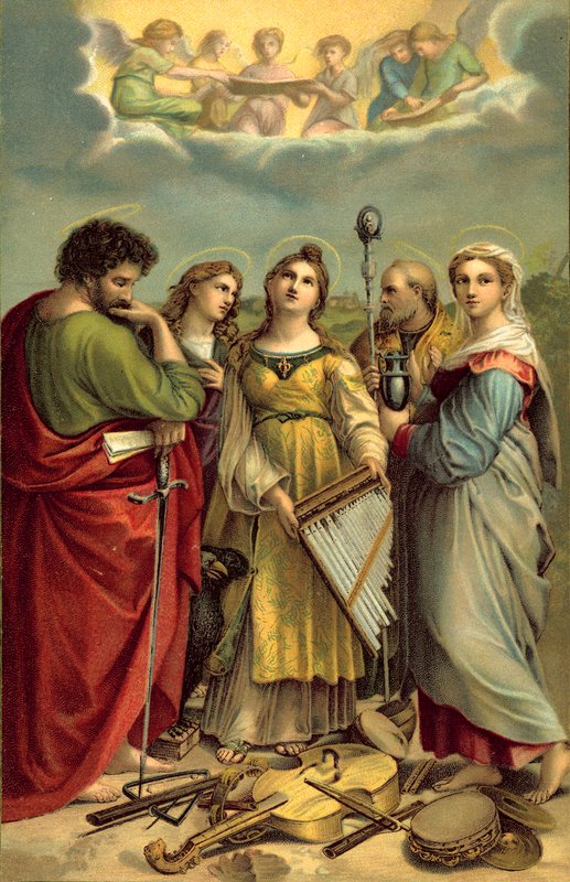 Szent Cecília (chromolitho) alkotó: after Raphael
