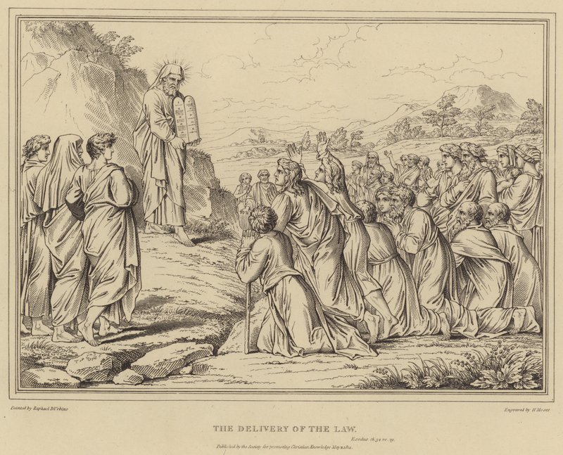 A törvény átadása, Exodus alkotó: after Raphael