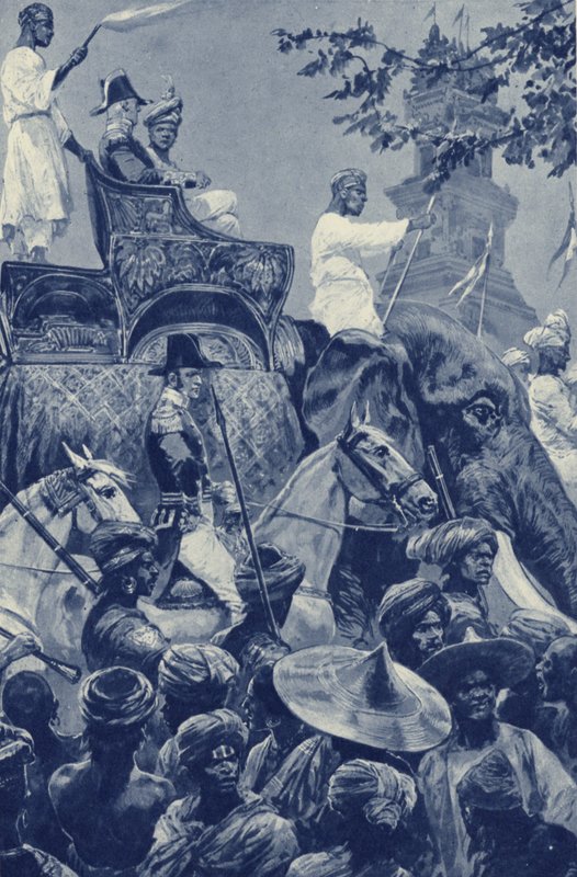 Szingapúr, a britek belépnek a városba, 1824-ben Johore szultána feladta egy pénzösszegért alkotó: after Richard Caton II Woodville