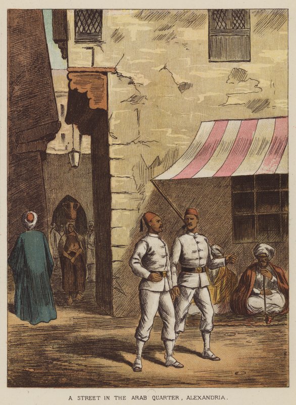 Egy utca az arab negyedben, Alexandriában alkotó: after Richard Simkin