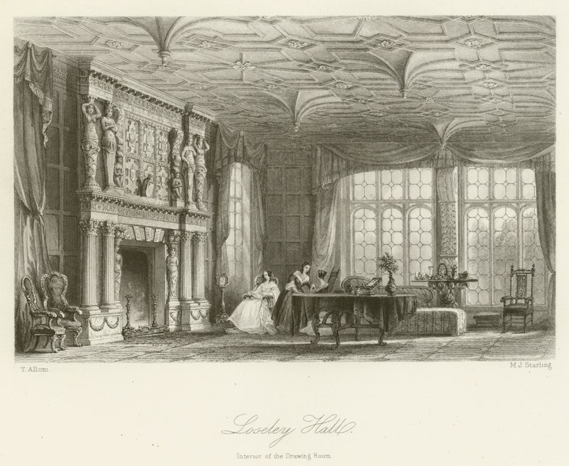 Loseley Hall, a szalon belseje alkotó: after Thomas Allom