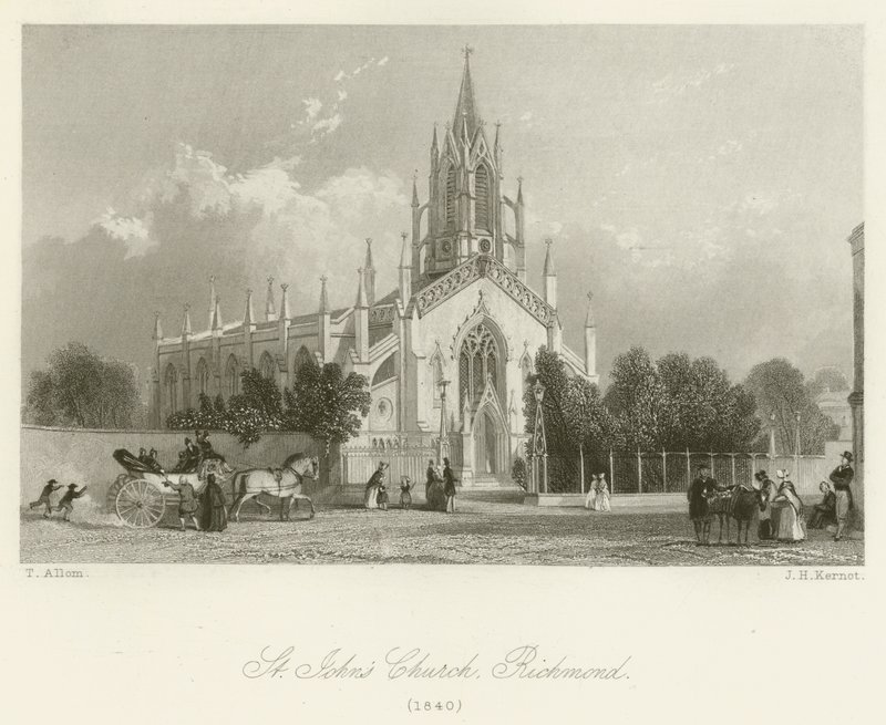St Johns Church, Richmond, 1840 alkotó: after Thomas Allom