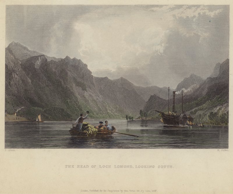A Loch Lomond feje délre néz alkotó: after Thomas Allom
