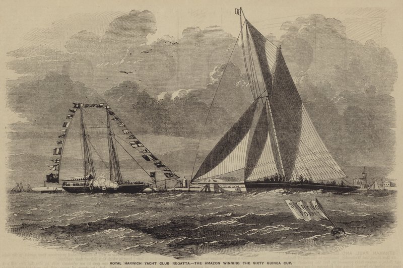 Royal Harwich Yacht Club Regatta, az Amazon megnyerte a Sixty Guinea Kupát alkotó: after Thomas Harrington Wilson