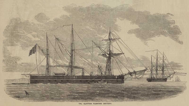 A Glatton úszó akkumulátor alkotó: after Thomas Harrington Wilson