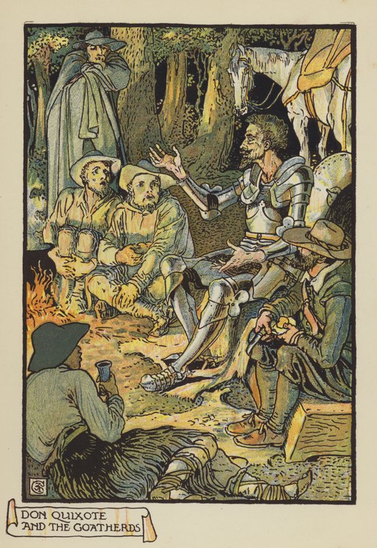Don Quijote és a kecskepásztorok alkotó: after Walter Crane