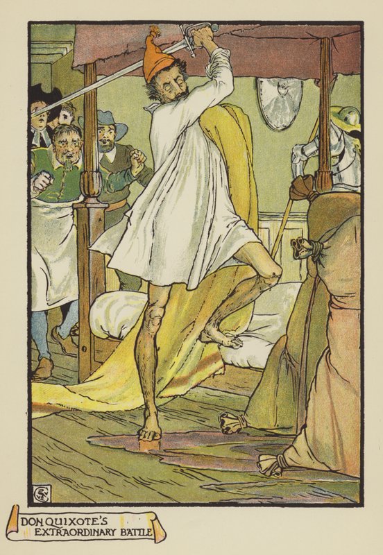 Don Quijote rendkívüli csata alkotó: after Walter Crane