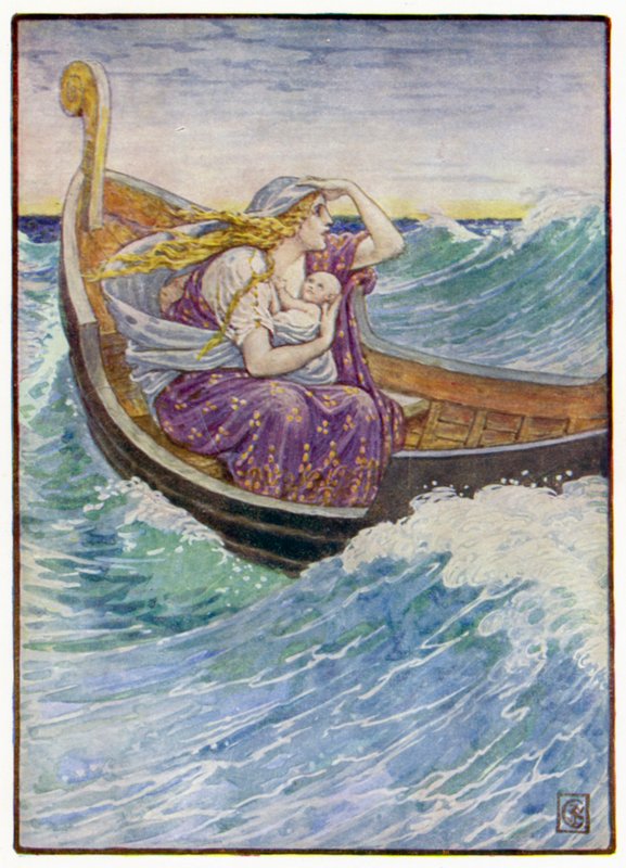 Két nap és két éjszaka ide-oda hánykolódott a csónak alkotó: after Walter Crane