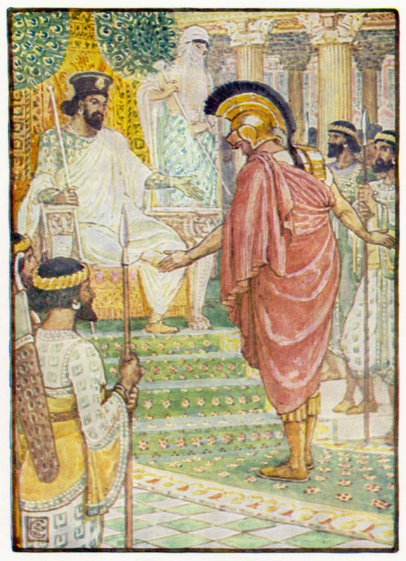 Csendben állt a király előtt alkotó: after Walter Crane