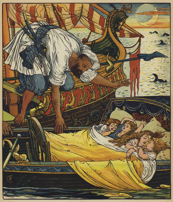 A Corsair megmenti a gyerekeket alkotó: after Walter Crane