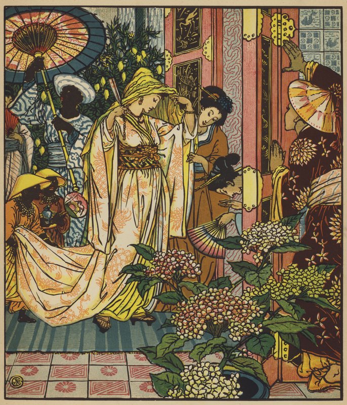 A hercegnő a fürdőbe megy alkotó: after Walter Crane