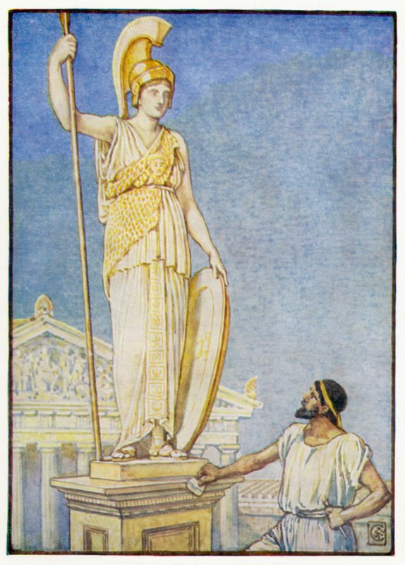 Az istennő alakja kolosszális volt alkotó: after Walter Crane