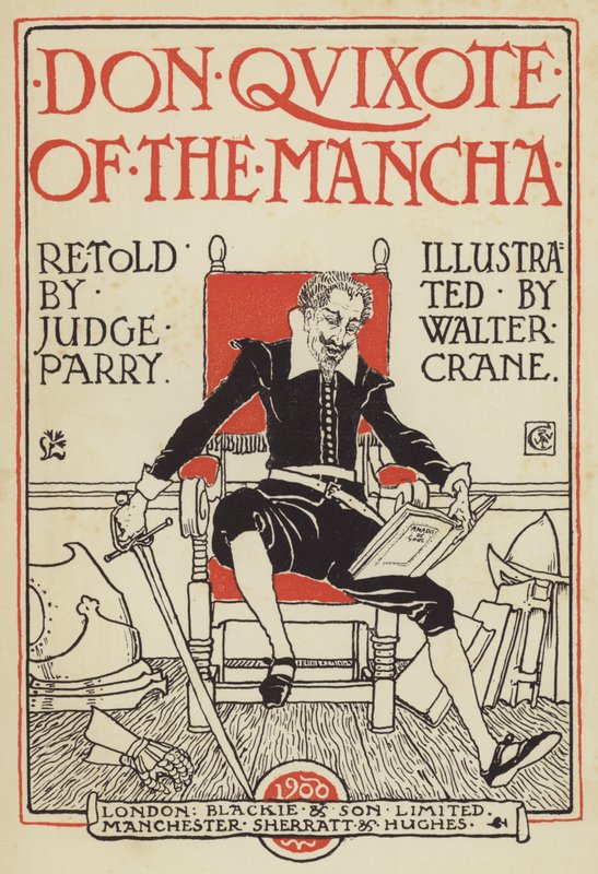 A mancha Don Quijote címoldali illusztrációja alkotó: after Walter Crane