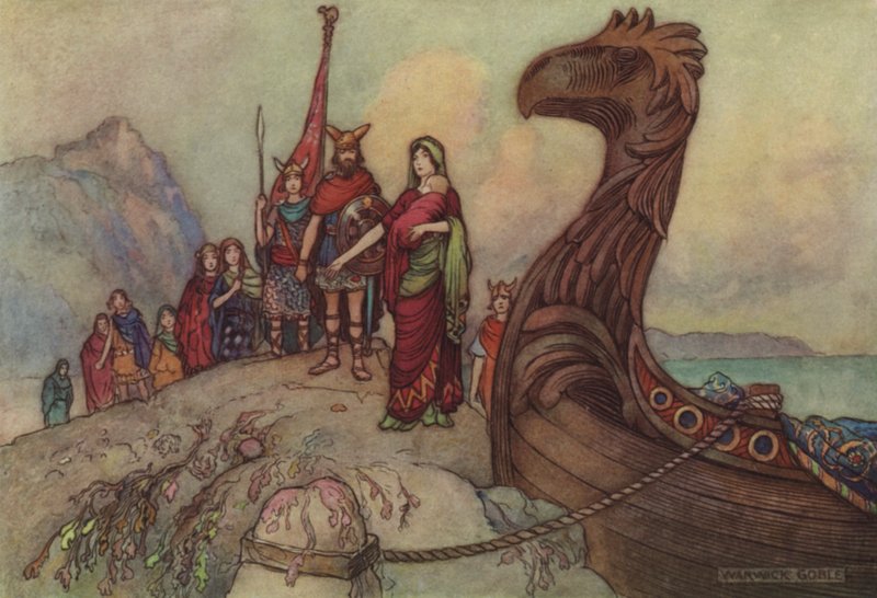 Geoffrey Chaucer, A törvények embere című mese alkotó: after Warwick Goble