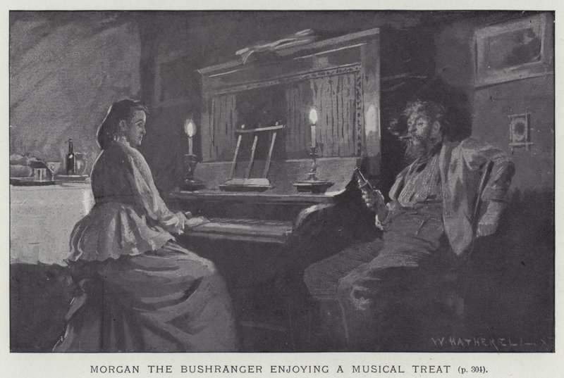 Morgan, a bushranger egy zenei csemegét élvez alkotó: after William Hatherell