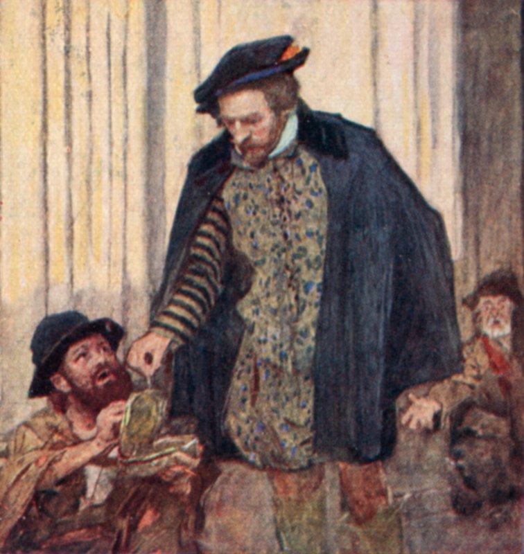 Shakespeare egy fillért ad egy koldusnak alkotó: after William Hatherell