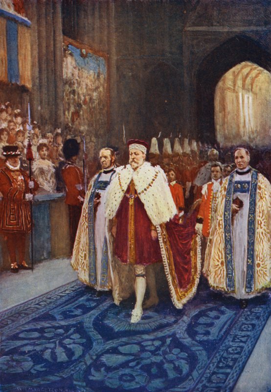 VII. Edward király belép a Westminster Apátságba koronázásakor alkotó: after William Henry Margetson