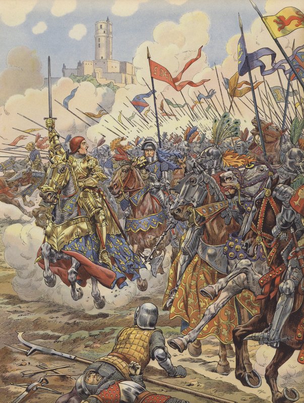 XI. Lajos francia vezette seregét a montlheryi csatába alkotó: pseudonym for Onfray de Breville Jacques Job