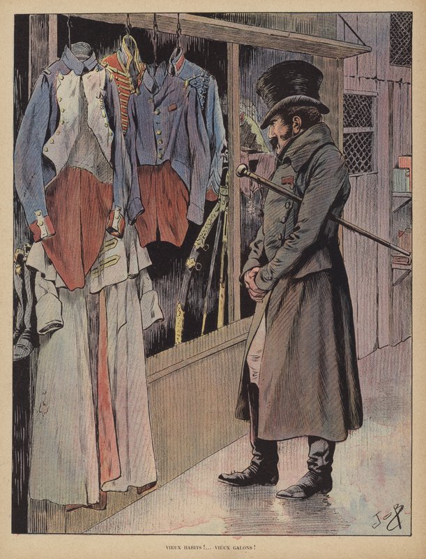 Régi ruhák! Régi csíkok! (színes litó) alkotó: pseudonym for Onfray de Breville Jacques Job