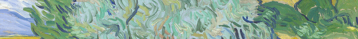 Búzamező ciprusokkal (Vincent van Gogh), Detail: Olivenbüsche am Feldrand