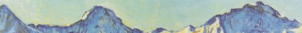 Eiger, Mönch és Jungfrau a reggeli napsütésben (Ferdinand Hodler)