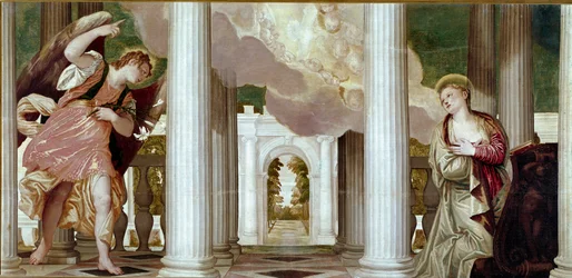 Angyali Üdvözlet. Paolo Caliari festménye Paolo Veronese (1528-1588)