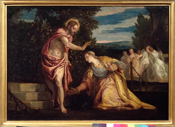 Krisztus megjelenik Madeleine-nek (Noli me tangere) Paolo Veronese (1528-1588) festménye Dim. 0,67 x 0,97 m. Grenoble. Musee Des Beaux Arts – Krisztus megjelenése Mária Magdolnának (Noli Me Tangere). Paolo Veronese (1528-1588) festménye. 0,67 x 0,95 m. Bea