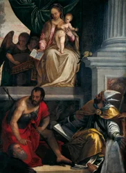 Madonna és a szentek a Bevilacqua Lazise adományozókkal
