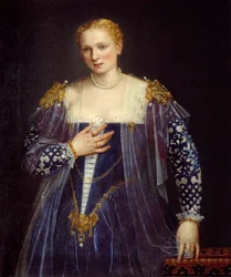 A gyönyörű Nani portréja Paolo Veronese (1528-1588) 16. századi V. festménye. 1,19x1,03 m
