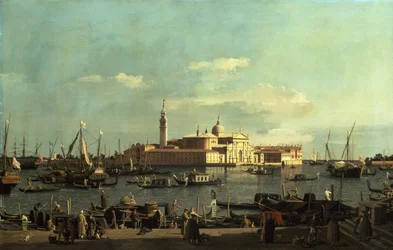 Kilátás a San Marco-medencére a velencei Riva Degli Schiavoniból (olaj, vászon)