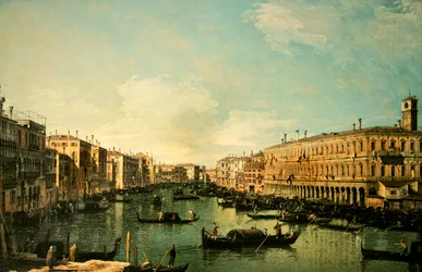 A Canal Grande, Velence, a Rialto híd közeléből északra nézve (olaj, vászon)