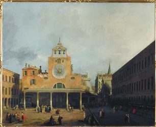A San Giacomo di Rialto előtti tér, Velence (festmény, vászon)