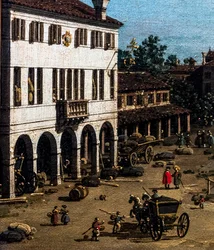 Mestre látképe a Canale delle barche-val, részlet, 1755-1760 körül (olaj, vászon)