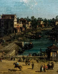 Mestre látképe a Canale delle barche-val, részlet, 1755-1760 körül (olaj, vászon)