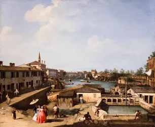 A Dolo malmok látképe a Brentán, 1732/35 körül (Olaj, vászon)