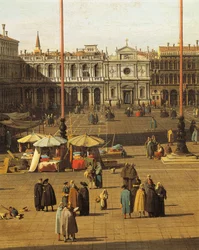 Piazza San Marco, Velence, 1735 körül, Giovanni Antonio Canal, Canaletto néven ismert (1697-1768), Olaj, vászon, 68,5x93,5 cm, Részlet
