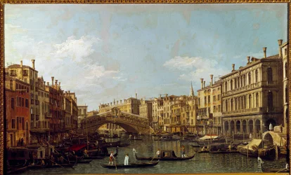 A Nagy-csatorna és a Rialto-híd Velence Antonio Canal dit Il Canaletto festménye (1697-1768) 18. századi Párizs, Musee Jacquemart Andre