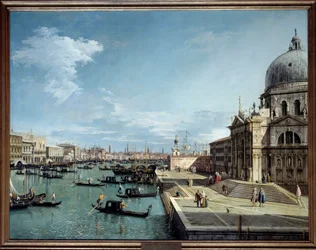 A Canal Grande bejárata és a velencei Salute-templom. Antonio Canal, más néven Canaletto (1697-1768) festménye, 18. század. Méretek: 1,19 x 1,53 m