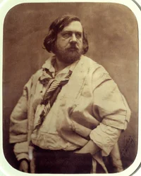 Theophile Gautier francia író (1811-1872) portréja fehér blúzban Felix Tournachon dit Nadar (1820-1910) fényképe 1854 Párizs, d