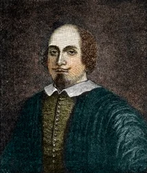 William Shakespeare (1564-1616) angol drámaíró portréja, metszet egy névtelen 18. századi festmény után