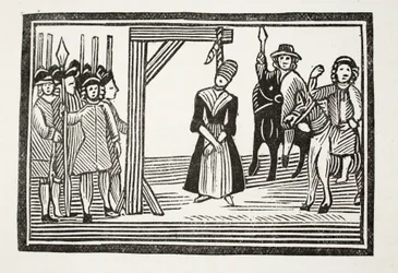Miss Davis egész élete és kalandjai, általános nevén Az álruhás szépség, illusztráció a „Tizenyolcadik század könyveiből”, John Ashton, pub. 1882 (litó)