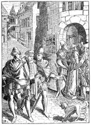 A prépost börtöne, a párizsi rue de la Tannerie, Joose de Damhouder (1507-81) „Praxis Rerum Civilium” című fametszete nyomán Antwerpent publikált.